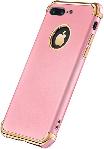 for iPhone 8 Plus Case, Ultra Slim Flexible iPhone 8 Plus Matte Case, Styles 3 in 1 Electroplated Shockproof Luxury Cover Case, Magnetic Phone Case for iPhone 8 Plus (Black) in Saudi Arabia