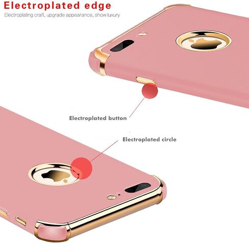 for iPhone 8 Plus Case, Ultra Slim Flexible iPhone 8 Plus Matte Case, Styles 3 in 1 Electroplated Shockproof Luxury Cover Case, Magnetic Phone Case for iPhone 8 Plus (Black) in Saudi Arabia