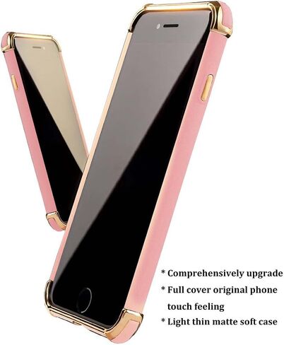 for iPhone 8 Plus Case, Ultra Slim Flexible iPhone 8 Plus Matte Case, Styles 3 in 1 Electroplated Shockproof Luxury Cover Case, Magnetic Phone Case for iPhone 8 Plus (Black) in Saudi Arabia