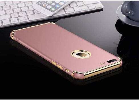 for iPhone 8 Plus Case, Ultra Slim Flexible iPhone 8 Plus Matte Case, Styles 3 in 1 Electroplated Shockproof Luxury Cover Case, Magnetic Phone Case for iPhone 8 Plus (Black) in Saudi Arabia