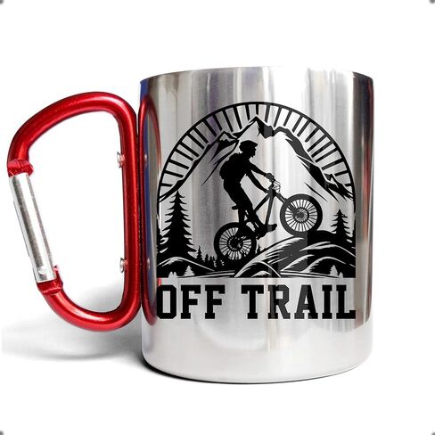 كوب Marsrut Carabiner - كوب للتخييم - هدية سفر محمولة ومتينة لحقائب الظهر والتخييم والمشي لمسافات طويلة والتسلق - معدن من الفولاذ المقاوم للصدأ - 10 أونصة in Kuwait