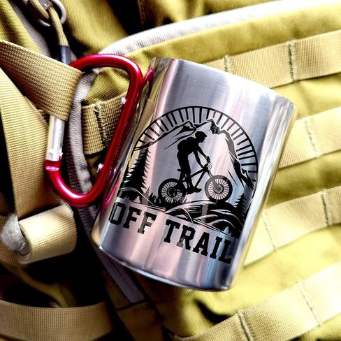 كوب Marsrut Carabiner - كوب للتخييم - هدية سفر محمولة ومتينة لحقائب الظهر والتخييم والمشي لمسافات طويلة والتسلق - معدن من الفولاذ المقاوم للصدأ - 10 أونصة in Kuwait