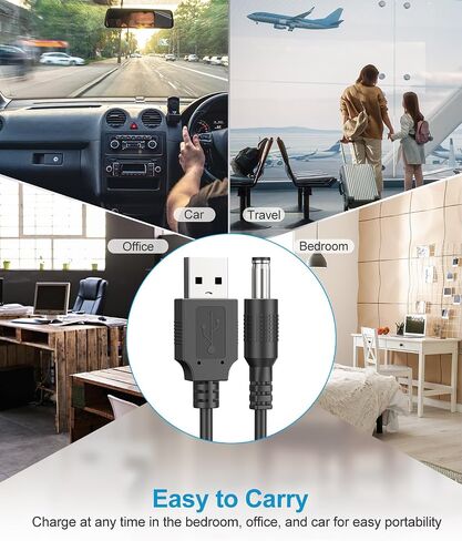 كابل طاقة عالمي MEROM USB إلى DC 5V، كابل شحن قابس أسطواني DC 5.5x2.1 مم مع 10 أطراف موصل (5.5x2.5،4.8x1.7،4.0x1.7،3.5x1.35،3.0x1.1،2.5x0) .7، Micro، Type-C، Mini، منفذ LED) - أساسيات السفر in Saudi Arabia