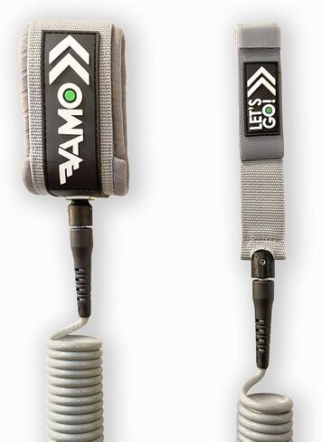 مقود VAMO Premium Coil SUP، مقاود ملفوفة بطول 10 و9 بوصات. حبل ساق بسمك 7 مم، بديل لألواح التجديف الوقوف أو ISUP أو لوح ركوب الأمواج in Kuwait