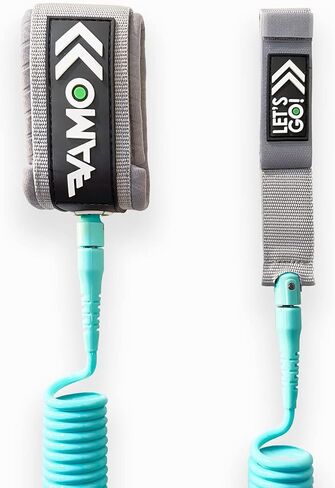 مقود VAMO Premium Coil SUP، مقاود ملفوفة بطول 10 و9 بوصات. حبل ساق بسمك 7 مم، بديل لألواح التجديف الوقوف أو ISUP أو لوح ركوب الأمواج in Kuwait