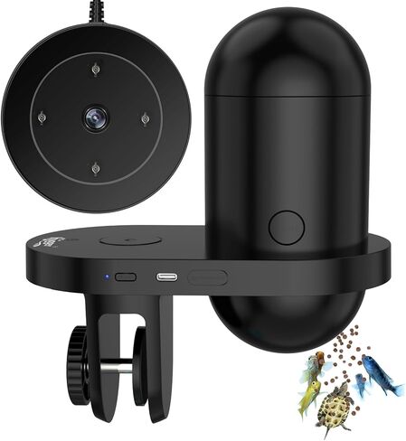 hygger WiFi جهاز تغذية أسماك أوتوماتيكي، جهاز تغذية أسماك توقيت ذكي، تحكم تلقائي في الموزع مع تطبيق لقضاء العطلات، جهاز تغذية أسماك تلقائي بسعة كبيرة 230 مل لحوض السمك وخزان السلاحف مع كابل USB in Saudi Arabia