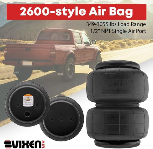 Vixen Air 1/2" NPT Single Air Port Suspension Air Spring/Air Bag Dual Pack VXD2600DP in Saudi Arabia