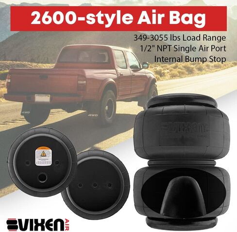 Vixen Air 1/2" NPT Single Air Port Suspension Air Spring/Air Bag Dual Pack VXD2600DP in Saudi Arabia