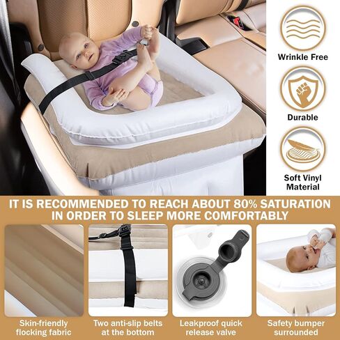 New and Improved Travel Toddler Airplane Bed - Inflatable and Convenient for Safe and Comfortable Flights with Infants and Toddlers - Fits Most Airline Seats - Lightweight and Portable in Saudi Arabia