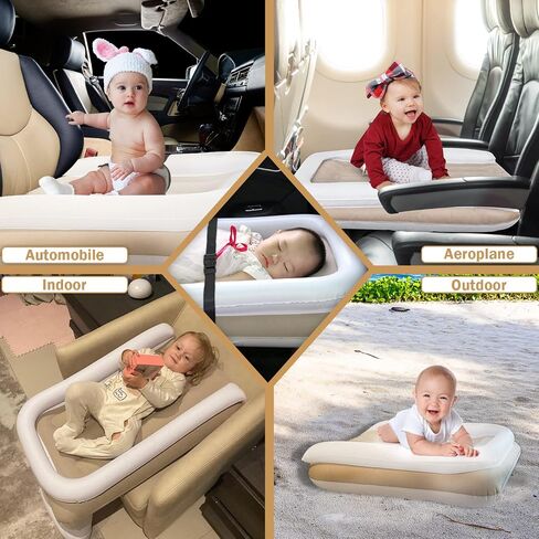 New and Improved Travel Toddler Airplane Bed - Inflatable and Convenient for Safe and Comfortable Flights with Infants and Toddlers - Fits Most Airline Seats - Lightweight and Portable in Saudi Arabia