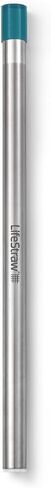 LifeStraw Sip - قش شرب من الفولاذ المقاوم للصدأ قابل لإعادة الاستخدام مع حقيبة حمل، يزيل المواد البلاستيكية الدقيقة والبكتيريا والطفيليات للسفر والاستخدام اليومي، Laguna Teal in Saudi Arabia
