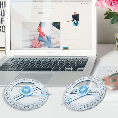 2Pcs 360 Degree Protractor Full Circle Protractor with Swing Arm Plastic Clear Mini Protractor for Math Geometry Measuring Tool in Saudi Arabia
