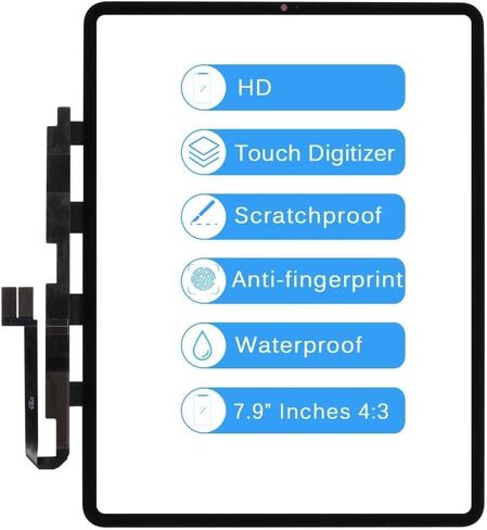 لشاشة اللمس iPAD Pro 12.9 الجيل الخامس 2021 لشاشة اللمس iPad PRO 12.9 الجيل الخامس لجهاز IPAD A2379 A2461 A2462 مجموعة قطع غيار زجاج مستشعر التحويل الرقمي (شاشة LCD غير متضمنة) in Saudi Arabia