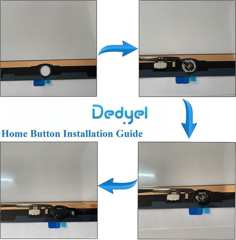 Dedyel Home Button Replacement for iPad 7th/8th/9th Generation (10.2 Inch, 2019/2020/2021) A2197 A2270 A2602 Incl Flex Cable Connector (Black) in Kuwait