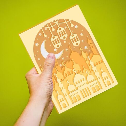 قطعتان من قوالب القطع لعيد الفطر السعيد من GLOBLELAND من أجل قصاصات معدنية لرمضان ذات طبقات من القلعة، قالب استنسل منقوش لصناعة البطاقات الورقية، ألبوم الديكور، ديكور الحرف اليدوية in Saudi Arabia