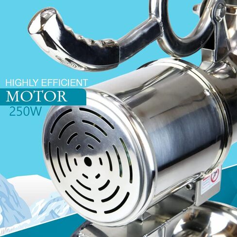 WYZworks Stainless Steel 440 lbs/hr Electric Ice Shaver Machine with Two Extra Blades 250W Ice Crusher Snow Cone Maker Machines for Home, Restaurants, Bars, Party - SILVER in Saudi Arabia