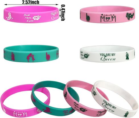 أساور مطاطية لعيد الأم السعيد من LUANDME، أساور معصم من السيليكون لعيد ميلاد الأم، هدايا الحفلات، أفضل لوازم حفلات الأم، حقيبة هدايا للحفلات، مجموعة من 24 قطعة in Kuwait