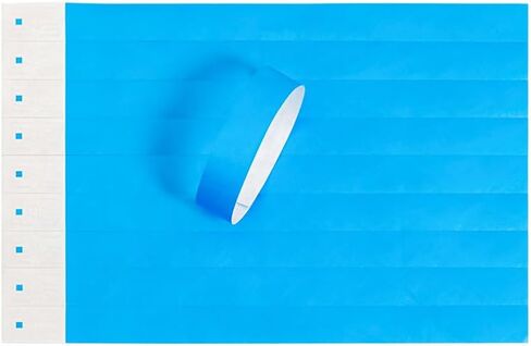 أساور معصم من IDwrists Blue Tyvek للمناسبات - عدد 500 - أساور ورقية مقاومة للتمزق، أساور معصم مريحة وخفيفة الوزن لبطاقات الهوية للمناسبات والحفلات الموسيقية والمهرجانات والحفلات in Saudi Arabia