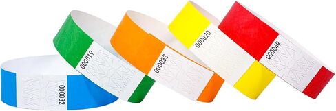 أساور معصم من IDwrists Blue Tyvek للمناسبات - عدد 500 - أساور ورقية مقاومة للتمزق، أساور معصم مريحة وخفيفة الوزن لبطاقات الهوية للمناسبات والحفلات الموسيقية والمهرجانات والحفلات in Saudi Arabia