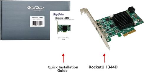 بطاقة تحكم هاي بوينت تكنولوجيز 4 منافذ USB-A 3.2 بسرعة 10 جيجابايت/ثانية RocketU 1344A in Kuwait