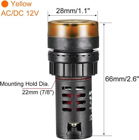 uxcell 3Pcs Green Indicator Light with Buzzer AC/DC 12V, 22mm Panel Mount Flashing Alarm, for Electrical Control Panel, HVAC, DIY Projects in Saudi Arabia