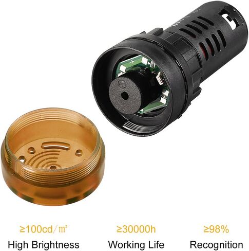 uxcell 3Pcs Green Indicator Light with Buzzer AC/DC 12V, 22mm Panel Mount Flashing Alarm, for Electrical Control Panel, HVAC, DIY Projects in Saudi Arabia