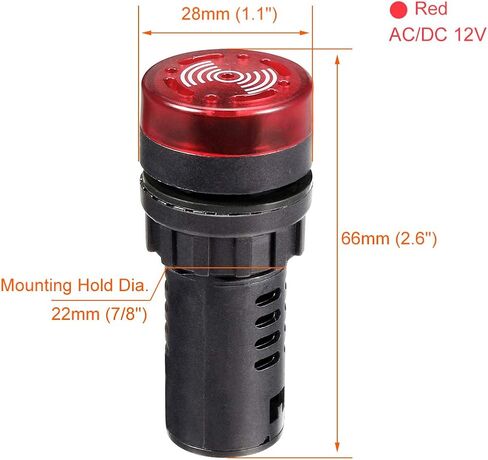 uxcell 3Pcs Green Indicator Light with Buzzer AC/DC 12V, 22mm Panel Mount Flashing Alarm, for Electrical Control Panel, HVAC, DIY Projects in Saudi Arabia