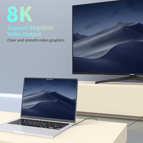 محول مغناطيسي USB C من Tttyruei بقدرة 240 وات، قطعتان محول USB C مغناطيسي 90 درجة قابل للفصل، 24 دبوس مع شحن سريع PD 40 جيجابت في الثانية 8K 60 هرتز لـ Thunderbolt 3/4، MacBook Pro/Air/، PS5 PSVR2 in Kuwait