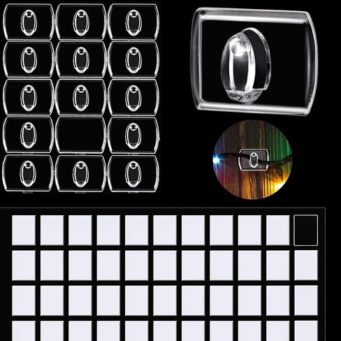 Tatuo 60 Pieces Mini Decorating Hook Clips, Holiday Christmas Light Hooks, Decorating Clips for String Lights, Multi-function Decoration Hanging Clip for Home, School Outdoor(clear, 0.71 x 0.51 Inch) in Saudi Arabia