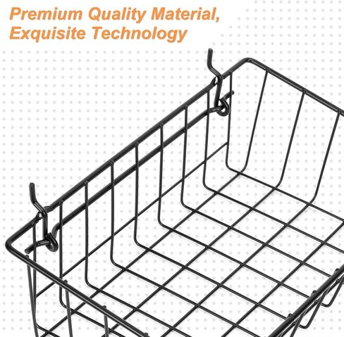 4 Pack Pegboard Baskets, 4 Different Sizes, Square Hanging Wall Mount Basket, Metal Wire Pegboard Wall Organizer Bins Set for Organizing Various Tools, Pegboard Accessories, Pegboard Hooks in Kuwait