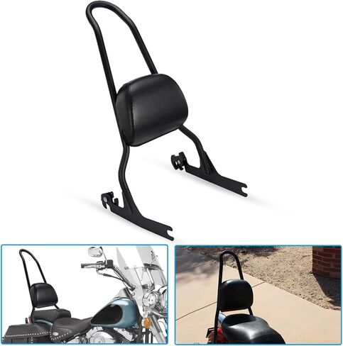 مسند ظهر للمقعد الخلفي للدراجة النارية من OXMART مع وسادة من الجلد الصناعي قابلة للفصل تناسب 2007-2017 Harley FLSTF FLSTFB Softail Night Train (أسود) in Kuwait