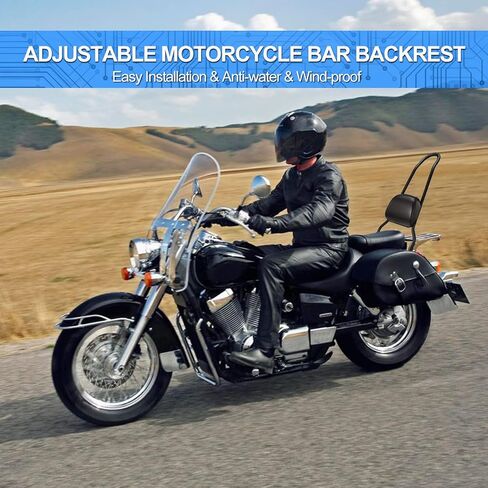 مسند ظهر للمقعد الخلفي للدراجة النارية من OXMART مع وسادة من الجلد الصناعي قابلة للفصل تناسب 2007-2017 Harley FLSTF FLSTFB Softail Night Train (أسود) in Kuwait