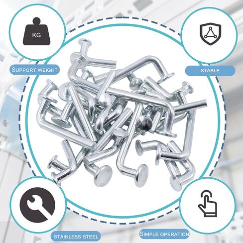 30 قطعة من دبوس إسقاط حامل البليت يتضمن 10 قطع M7x30mm، 10 قطع M8x30mm، 5 قطع M7x55mm و5 قطع M8x57mm، دبابيس أمان عالمية شديدة التحمل على شكل J للمستودع، المنزل أو رفوف البليت ووحدات الأرفف in Kuwait