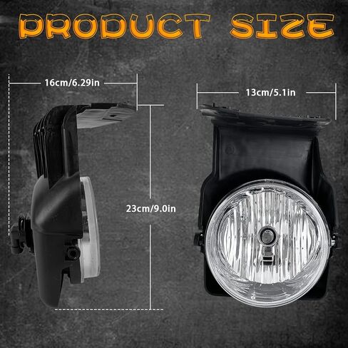 استبدال مصابيح الضباب لـ 2003 2004 2005 2006 2007 GMC Sierra 1500/ 1500HD/ 2500/ 2500HD/ 3500/ 3500HD مع مصابيح الهالوجين ومجموعة أدوات تسخير الأسلاك (عدسة واضحة) in Kuwait