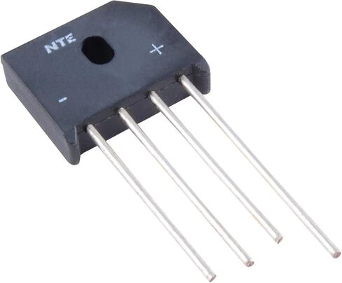 NTE Electronics NTE5329 مقوم الجسر أحادي الطور، موجة كاملة، 6 أمبير الحد الأقصى لمتوسط ​​تيار الخرج الأمامي، 200 فولت الحد الأقصى للجهد العكسي المتكرر in Saudi Arabia