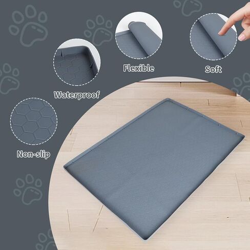 صينية حامل وسادة تبول الكلاب الجرو مع واقي من الرذاذ - مقاس 22 × 28 بوصة مانعة للتسرب من السيليكون حامل وسادة وي وي للكلاب سهل التنظيف in Kuwait