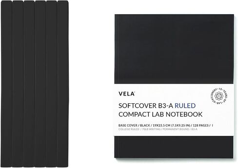 دفتر مختبر Vela Sciences B3-A المضغوط ذو الغلاف الناعم، 7.5 × 9.25 بوصة (19 × 23.5 سم)، 128 صفحة، مجلد دائم، ورق ثقيل الوزن 70 رطل (حزمة واحدة، مسطرة) in Saudi Arabia
