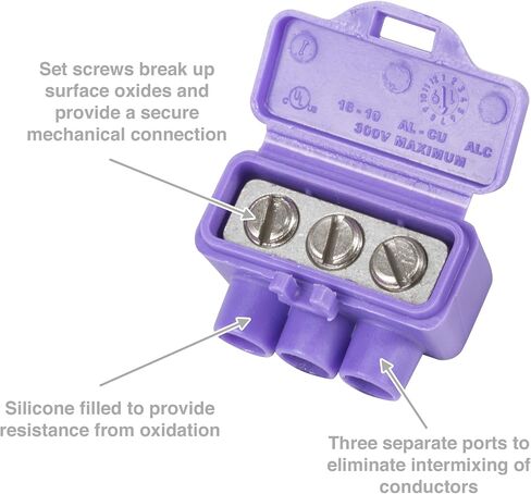 King Innovation 95085 AlumiConn Wire Connector, 2500 pk, Purple, Count in Kuwait