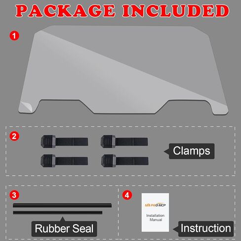 الزجاج الأمامي RZR 1000 XP المقاوم للخدش - الزجاج الأمامي MDPROMCP RZR متوافق مع 2019-2023 RZR 1000/ XP 1000/XP 4 1000/RZR XP Turbo/RZR XP 4 Turbo in Kuwait