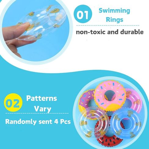 Lizard Bath Pool & Collar Rings Set - Inflatable Reptile Bathing Swimming Pool Bathtub Reptile Swim Float Ring for Leopard Gecko Amphibians Habitat Accessories Grooming Health Supplies (Blue) in Saudi Arabia