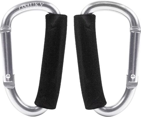 OMUKY Carabiner Shopping Bag Holder Handle Multipurpose Snap Hook Stroller Buckle Oversized Sponge Clip 2-Pack in Kuwait