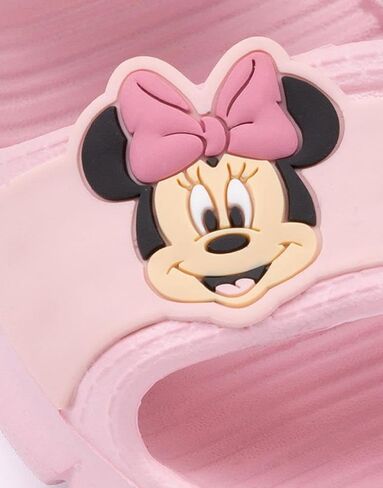 Disney Minnie Mouse Kids Sandals | Girls Leopard Print Sliders with Supportive Strap for Toddlers | Pink Slip-on Footwear in Saudi Arabia