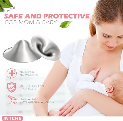 أكواب الرضاعة الفضية من Dudumom - دروع للحلمات لإرضاع الأطفال حديثي الولادة - تهدئ وتحمي حلماتك أثناء الرضاعة in Saudi Arabia