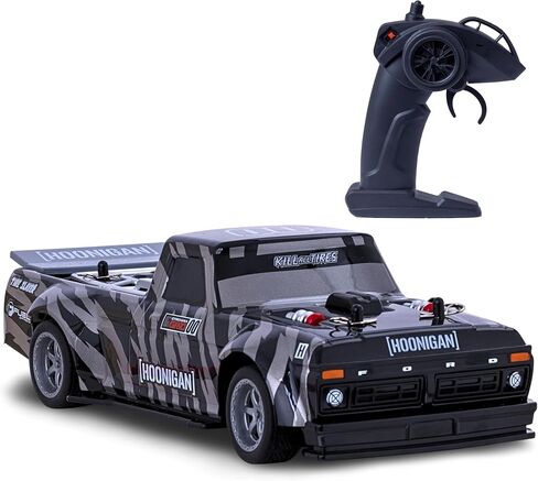 Flybar Hoonigan، سيارة التحكم عن بعد Hoonitruck للأطفال - سيارة RC، سيارات RC، سيارة سباق، 3.7 فولت، 2.4 جيجا هرتز، تصميم طبق الأصل مفصل، بطارية USB قابلة لإعادة الشحن، مقياس 1:16، نطاق 150 قدم، 6 ميل في الساعة in Saudi Arabia