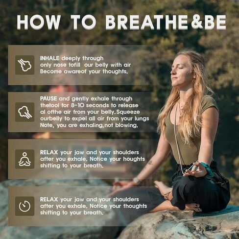 CARITATE Mindful Breathing Necklace Quit Smoking Tools, Depression Stress Anxiety Relief Items, Breathlace Necklace Anxiety Necklace Stainless Steel Stop Smoking Tool in Saudi Arabia
