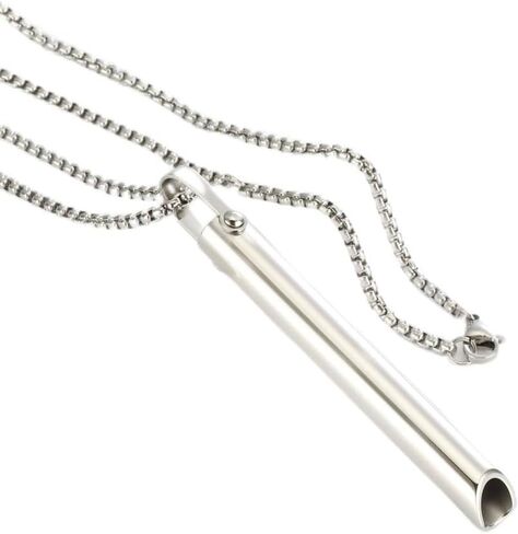 CARITATE Mindful Breathing Necklace Quit Smoking Tools, Depression Stress Anxiety Relief Items, Breathlace Necklace Anxiety Necklace Stainless Steel Stop Smoking Tool in Saudi Arabia