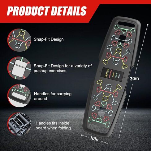 Emurdyon Push Up Board, Multi-Functional 15 in 1 Foldable Push Up Bar, Push up Handles for Floor, Professional Push Up Strength Training Equipment in Kuwait