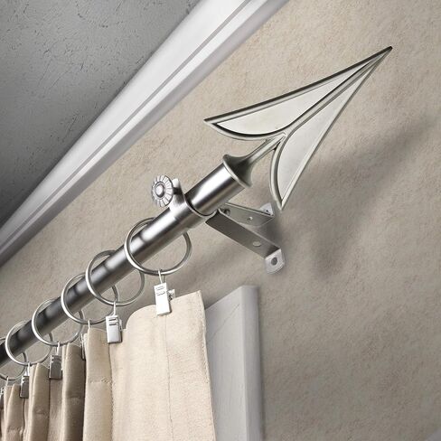 Rod Desyne Arrow Adjustable Window Curtain Rod Set, 66 to 120-Inch, Antique Brass in Saudi Arabia