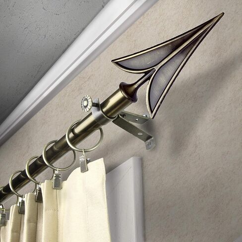 Rod Desyne Arrow Adjustable Window Curtain Rod Set, 66 to 120-Inch, Antique Brass in Saudi Arabia