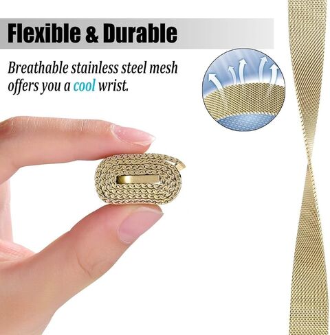 حزام معدني متوافق مع سوار Fitbit Inspire 2، حلقة شبكية من الفولاذ المقاوم للصدأ، حزام بديل قابل للتعديل لـ Fitbit Inspire 2 / Inspire HR/Inspire Fitness Tracker in Kuwait
